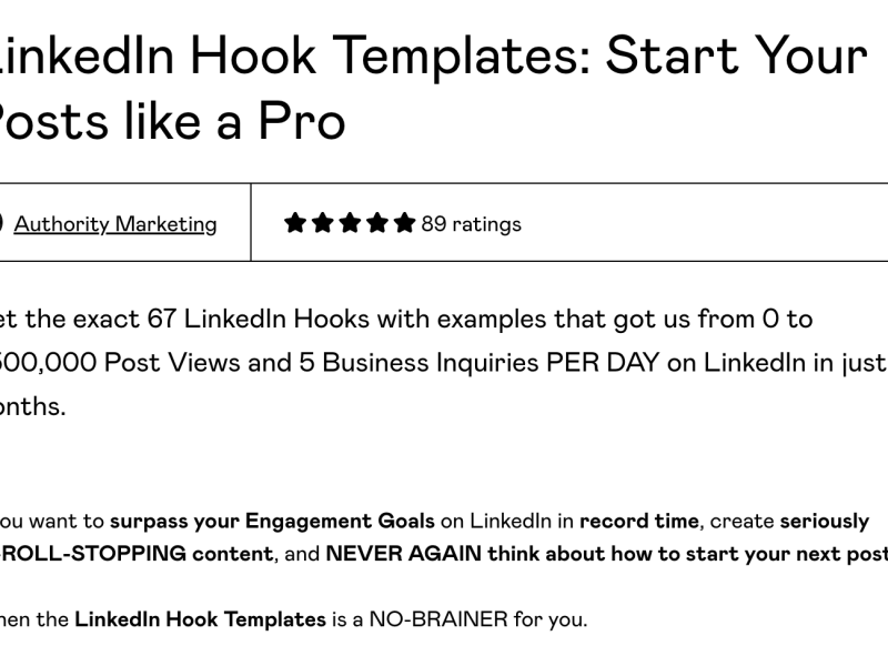 LinkedIn Hook Templates : Start Your Posts like a Pro